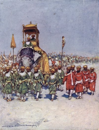 Uno dei gruppi più pittoreschi nella processione dei servitori da Mortimer Ludington Menpes